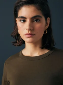 Next - T-shirt à manches longues de cou d'équipage Vert olive Sale