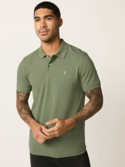 Next - Slim Fit (Slim Fit) - Polo Manches courtes Pique Vert olive clair
