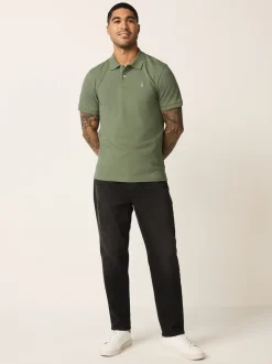 Next - Slim Fit (Slim Fit) - Polo Manches courtes Pique Vert olive clair
