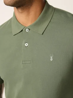 Next - Slim Fit (Slim Fit) - Polo Manches courtes Pique Vert olive clair