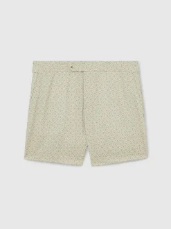 Reiss Vert pistache - Short Caprio imprimé géométrique de bain Online