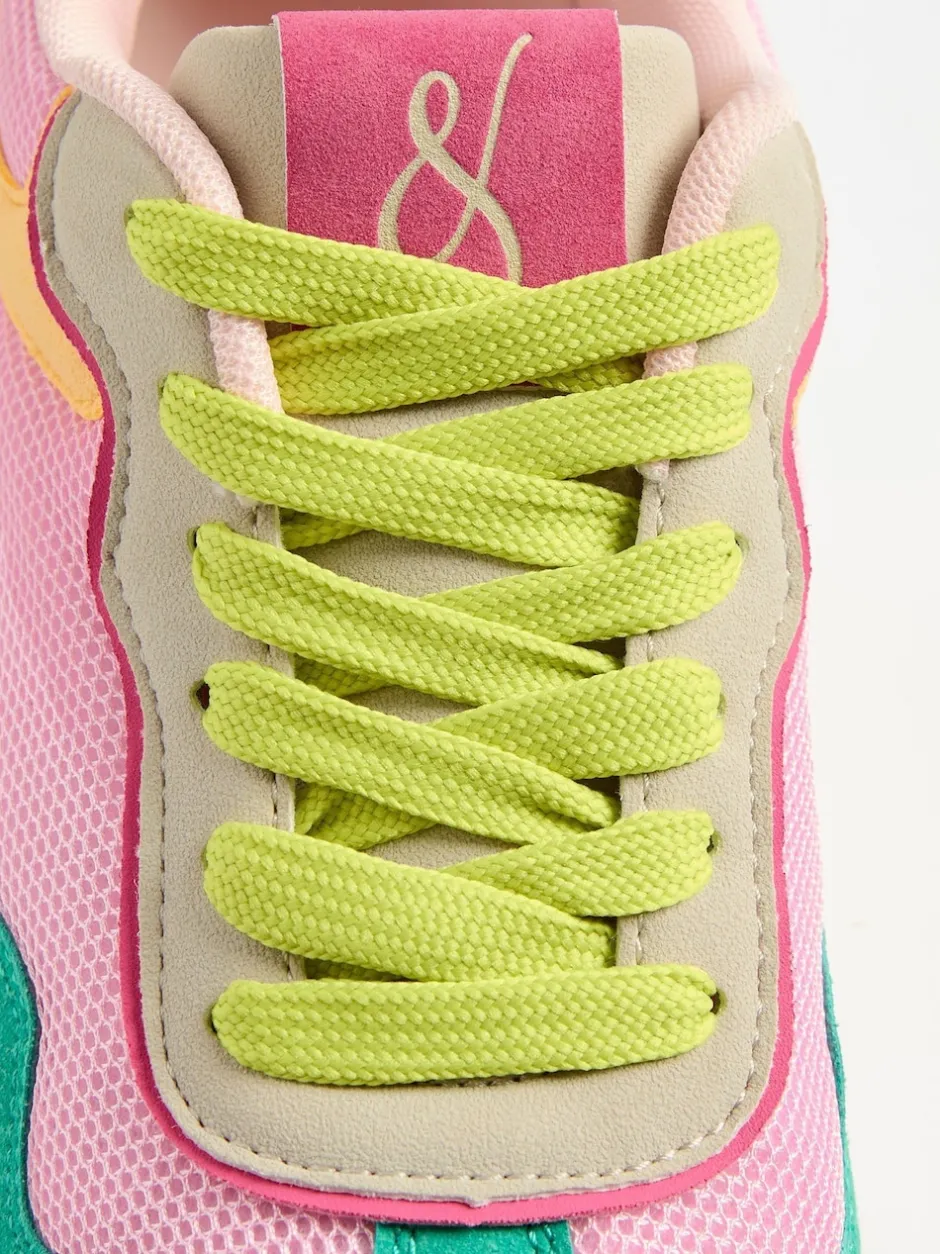 Love & Roses Vert rose multicolore - Baskets de jogging Mix Material Retro Comfort Outlet