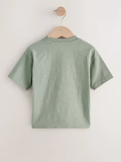 Next Vert Safari Animals - Lot de 3 t-shirts appliqués à manches courtes (3mois7ans) Best