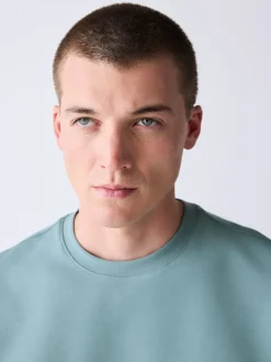 Next - T-shirt épais doux au toucher élégant VERT SAUGE Sale