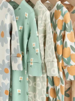 Next Vert sauge imprimé floral - Combinaisons de sommeil pour bébé 5 Pack (0mois-2ans) Sale