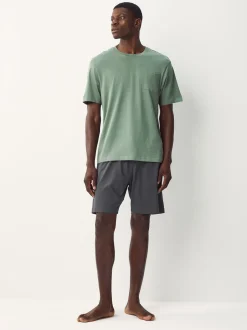 Next - Lot de 2 pyjamas courts en jersey Vert sauge/gris ardoise Sale