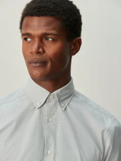 Next Vert texturé - Chemise habillée à manches longues riche en coton Hot