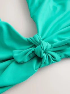 Next Vert turquoise - Haut de bikini plongeant DD+ noué sur le devant Discount