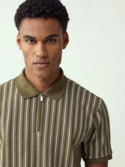 Next Vert/Blanc - Polos à quart de tour Vertical Rayure Sale