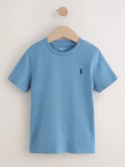 Next - T-shirt brodé Manches courtes Stag 4 Pack (3-16ans) Vert/Bleu minéraux Best