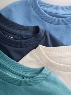 Next - T-shirt brodé Manches courtes Stag 4 Pack (3-16ans) Vert/Bleu minéraux Best