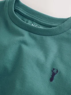 Next - T-shirt brodé Manches courtes Stag 4 Pack (3-16ans) Vert/Bleu minéraux Best