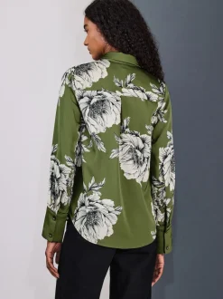 Next Vert/Écru imprimé fleuri - Chemise à manches longues Discount