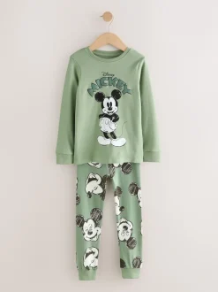 Next Vert/écru Mickey Mouse - Lot de 3 pyjamas Snuggle sous licence (9mois -10ans) Best