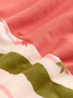 Next - Pyjama à manches courtes en coton Vert/Écru Rayure