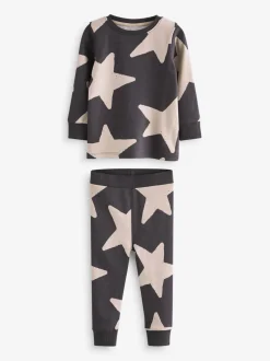 Next Vert/Ecru/Marron Étoiles - Lot de 3 pyjamas Snuggle (9mois-10ans)