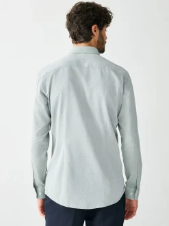 Next - Ajustement régulier - Ensemble chemise et cravate Vert/fleuri