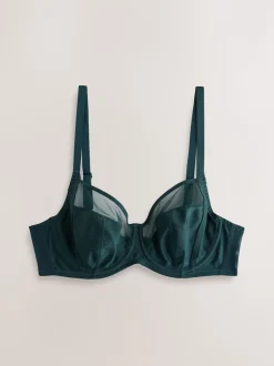 Next Vert/marine/bleu marine imprimé - DD Lot de soutiens-gorge 3 sans rembourrage pleins avec maintien latéral Discount