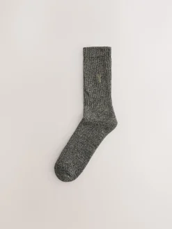 Next Vert/neutre - Lot de chaussettes épaisses brodées 10 Discount