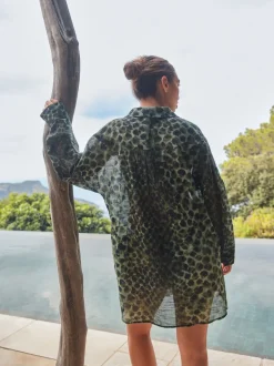 Next - Chemise de plage Vert/Noir Online