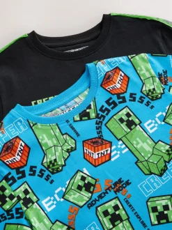 Next Vert/Noir - Lot de 2 pyjamas courts sous licence Minecraft (5-14ans) Best