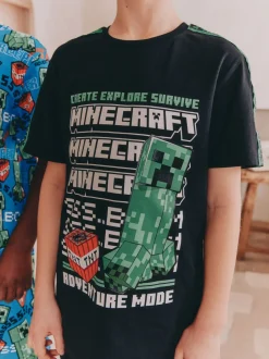 Next Vert/Noir - Lot de 2 pyjamas courts sous licence Minecraft (5-14ans) Best