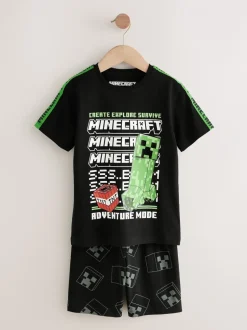 Next Vert/Noir - Lot de 2 pyjamas courts sous licence Minecraft (5-14ans) Best