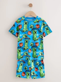 Next Vert/Noir - Lot de 2 pyjamas courts sous licence Minecraft (5-14ans) Best