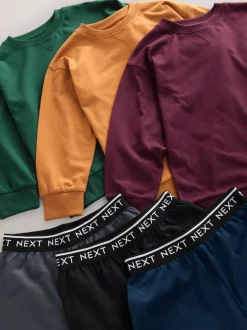 Next Vert/orange - Lot de 3 pyjamas à manches longues (3-16ans) Clearance