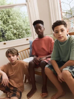 Next Vert/orange - Pyjama court à carreaux tissés 3 Pack (3-16ans) New