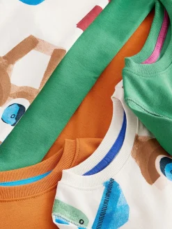 Next - Lot de 3 pyjamas Snuggle courts (9mois-10ans) Vert/Orange Transport