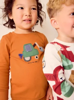 Next - Lot de 3 pyjamas Snuggle courts (9mois-10ans) Vert/Orange Transport