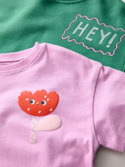 Next vert/rose - Ensemble haut et pantalon Lot 2 (3mois à7ans)