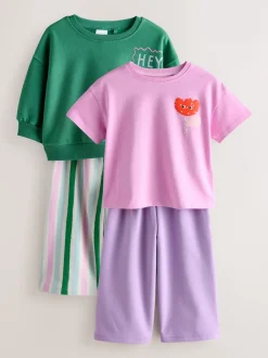 Next vert/rose - Ensemble haut et pantalon Lot 2 (3mois à7ans)