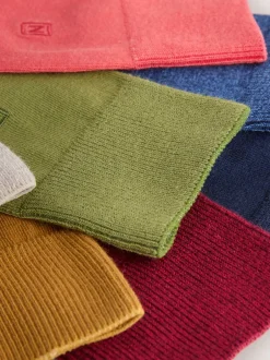 Next Vert/Rouge/Bleu - Lot de 8 - Chaussettes fraîches brodées durables Clearance