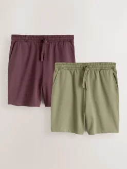 Next Vert/Violet - Lot de 2 shorts de jogging Loopback Soft Touch Outlet