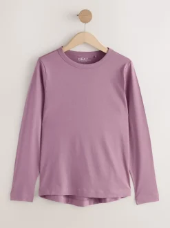 Next Vert/violet/bleu/écru/rose - T-shirt à manches longues en coton 100% 5 Pack New