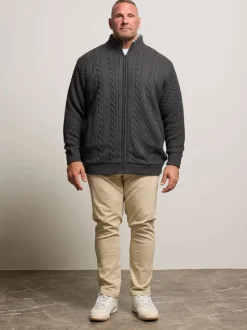 BadRhino Big & Tall Veste zippée en maille torsadée doublée de sherpa