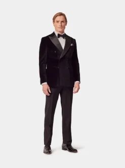 Hawes & Curtis Veste en velours uni noir Outlet