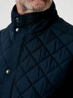 Saltwell Veste sans manches Heritage bleue matelassée à col cheminée en losanges