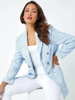 Roman Veste en boucle Carreaux texturée Blazer Clearance