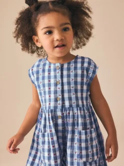 Next Vichy bleu - Combinaison trapèze (3mois-7ans) New