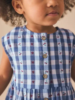 Next Vichy bleu - Combinaison trapèze (3mois-7ans) New