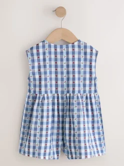 Next Vichy bleu - Combinaison trapèze (3mois-7ans) New