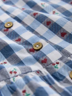 Next Vichy bleu - Combinaison trapèze (3mois-7ans) New