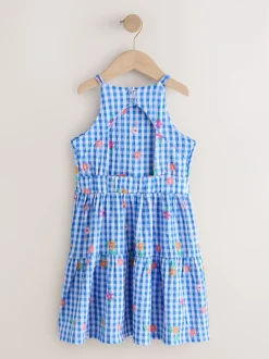 Next - Robe d'été à bretelles Effet froissé (3-16ans) Vichy bleu Online