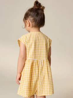 Next Vichy jaune brodé - Combinaison sans manches (3mois à7ans) Best