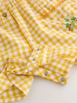 Next Vichy jaune brodé - Combinaison sans manches (3mois à7ans) Best