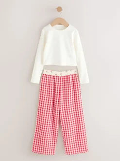 Next Vichy rouge/écru - Pyjamas Jambe large (3-16ans) Outlet