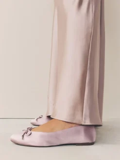 Next vieux rose - Ballerines de demoiselle d’honneur effet perle avec nœud New